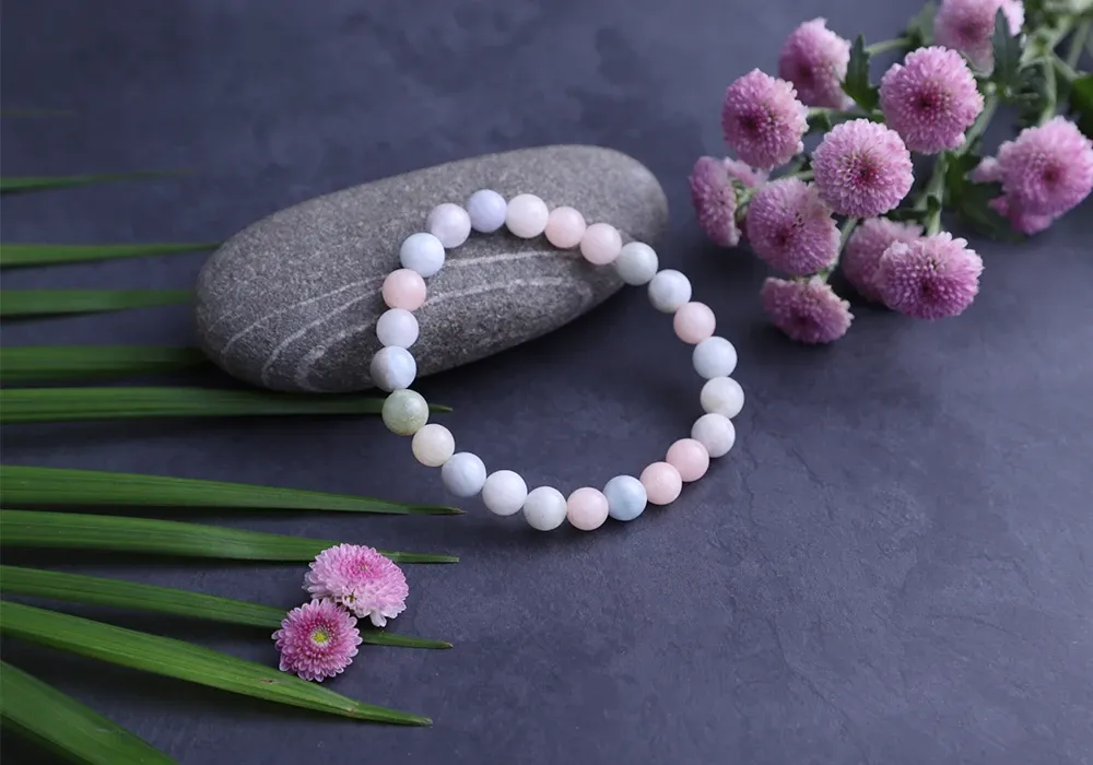 Morganite Bracelet 22 Beads
